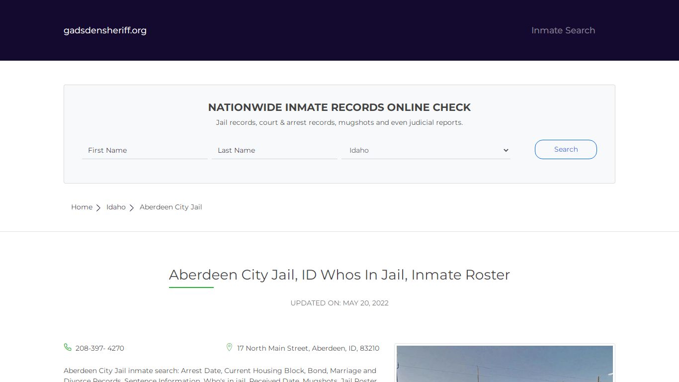 Aberdeen City Jail, ID Inmate Roster, Whos In Jail